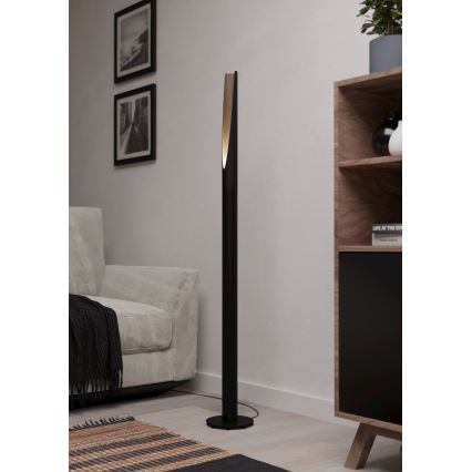 Eglo - Lámpara LED de pie 1xGU10/4,5W/230V negro/marrón