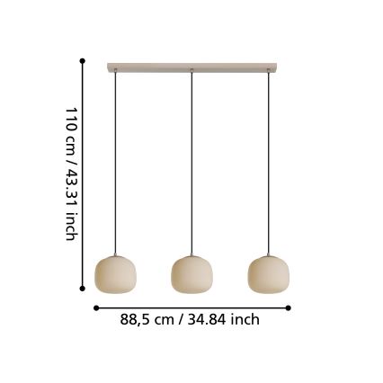 Eglo - Lámpara colgante 3xE27/40W/230V