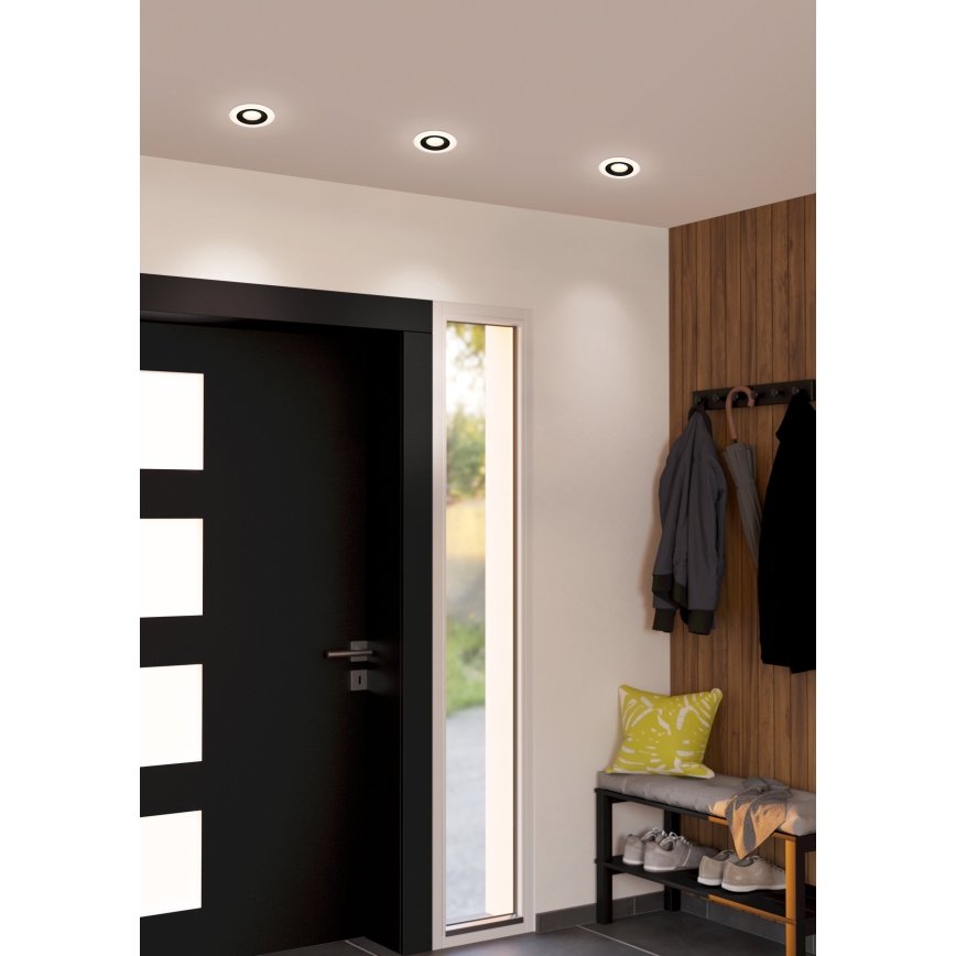 Eglo - SET 3x Lámpara empotrable LED 3xLED/4,8W/230V negro