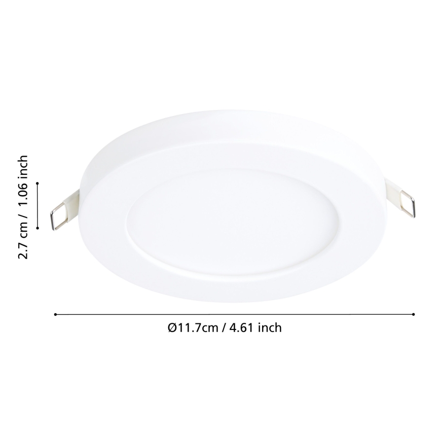 Eglo - Luminaria empotrada LED 5,5W/230V, 4000K, blanco, Ø 11,7 cm