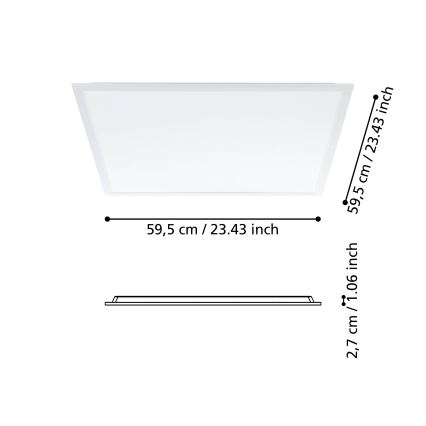 Eglo - Panel LED de superficie LED/34,5W/230V 60x60 cm