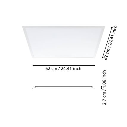 Eglo - Panel LED de superficie/33W/230V 62x62 cm