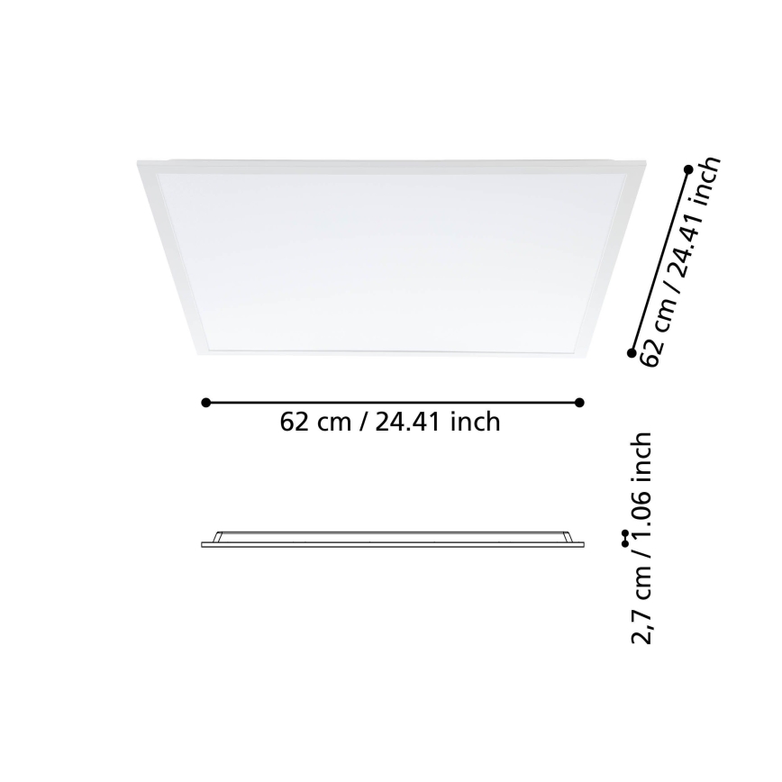 Eglo - Panel LED de superficie/33W/230V 62x62 cm