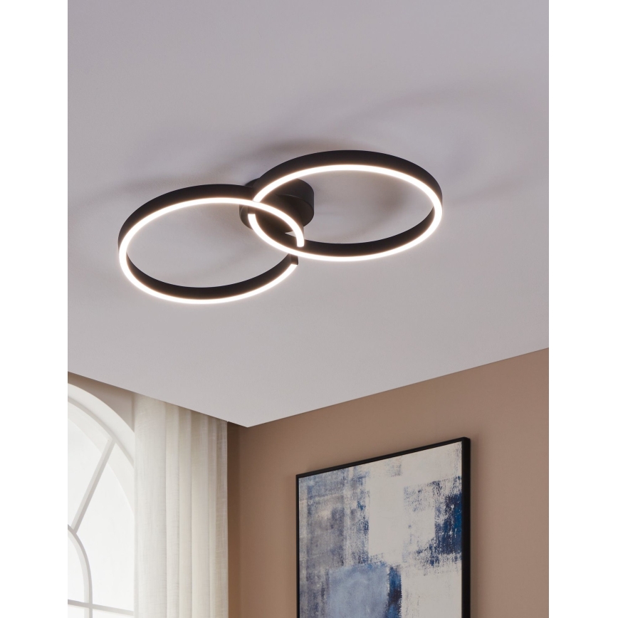 Eglo 900955 - Plafón LED RGBW regulable LED/19,5W/230V 2700-6500K negro + mando a distancia