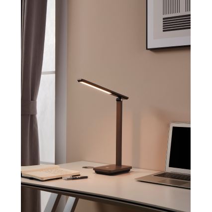 Eglo - Lámpara de mesa LED recargable y regulable LED/3,6W/5V 1800mAh marrón