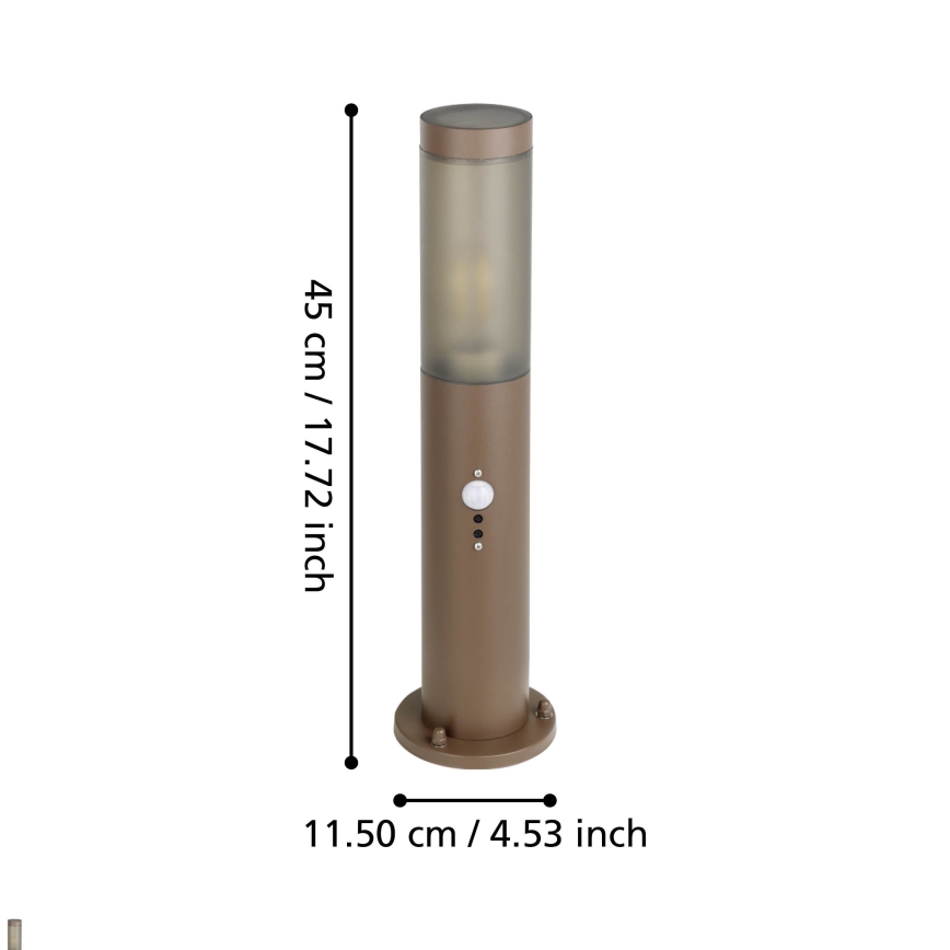 Eglo - Lámpara exterior con sensor 1xE27/15W/230V 45 cm IP44
