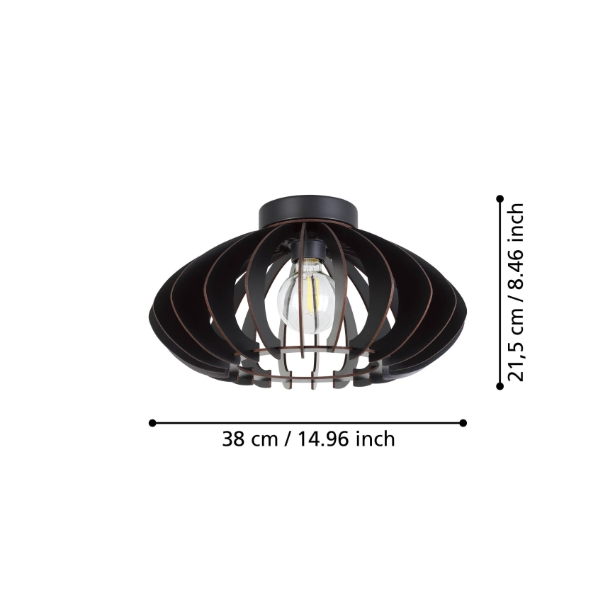 Eglo - Plafón 1xE27/40W/230V diá. 38 cm negro