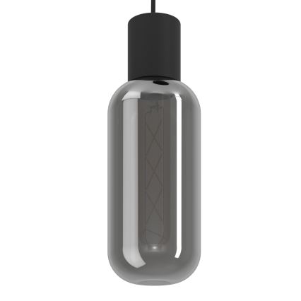 Eglo - Lámpara colgante con cable 3xE27/4W/230V negro/ahumado