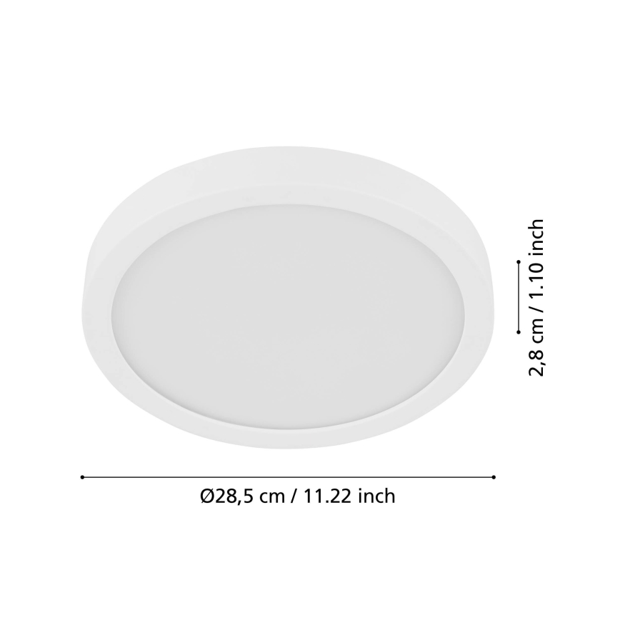 Eglo - Plafón LED de techo con sensor FUEVA LED/17W/230V 3000K ø 28,5 cm diámetro 28,5 cm