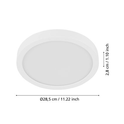 Eglo - Plafón LED con sensor FUEVA LED/17W/230V 3000K ø 28,5 cm