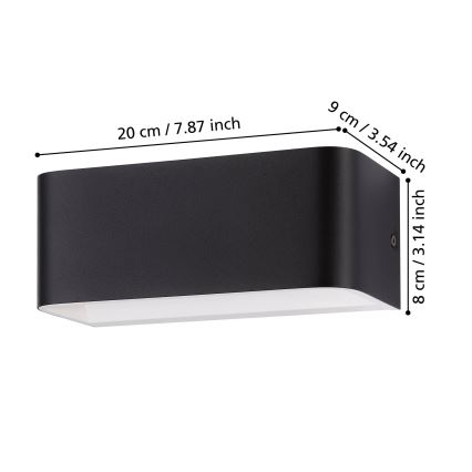 Eglo - Aplique LED LED/10W/230V 3000K negro