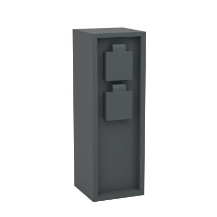 Eglo - Columna de enchufes para exterior IP54 SCHUKO antracita