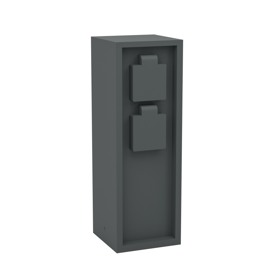 Eglo - Columna de enchufes para exterior IP54 SCHUKO antracita