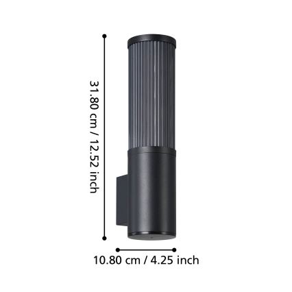 Eglo - Aplique de exterior 1xE27/15W/230V IP54