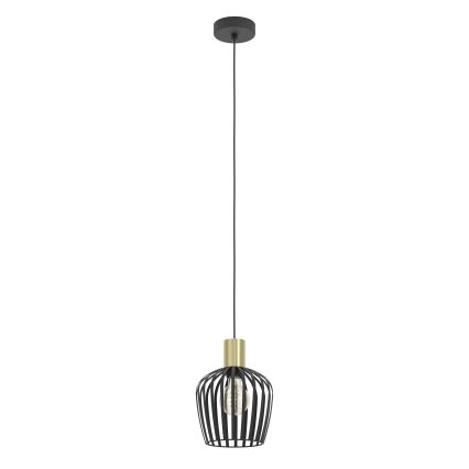 Eglo - Lámpara colgante 1xE27/40W/230V negro/dorado