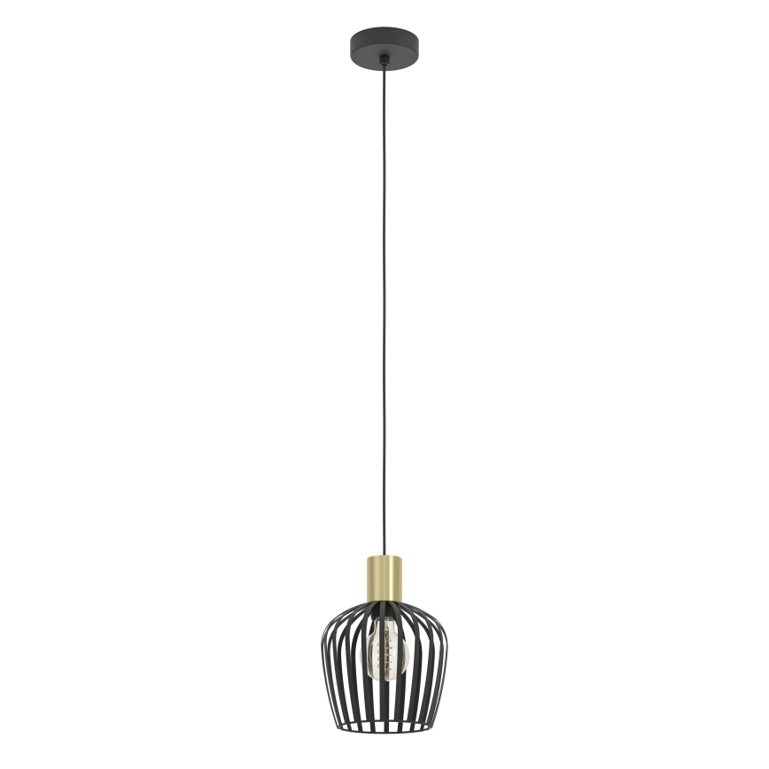 Eglo - Lámpara colgante 1xE27/40W/230V negro/dorado