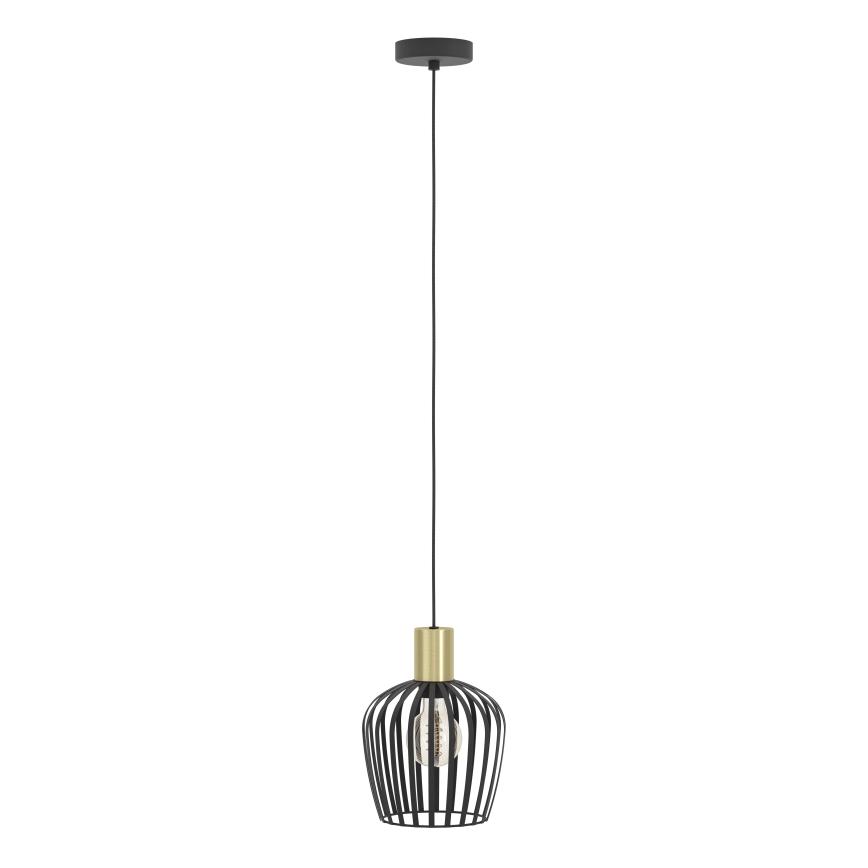 Eglo - Lámpara colgante 1xE27/40W/230V negro/dorado