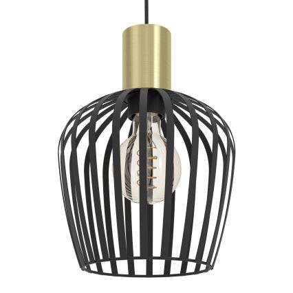 Eglo - Lámpara colgante 1xE27/40W/230V negro/dorado