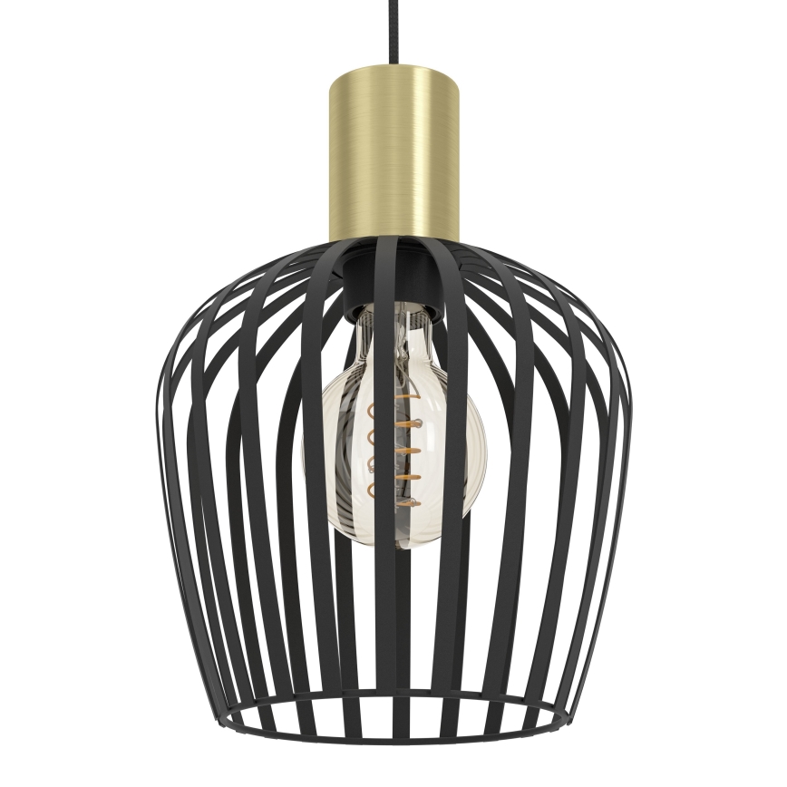 Eglo - Lámpara colgante 1xE27/40W/230V negro/dorado