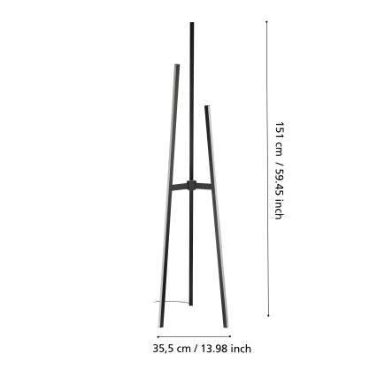 Eglo - Lámpara de pie LED, 30 W, 230 V, negra