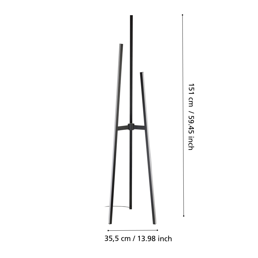 Eglo - Lámpara de pie LED, 30 W, 230 V, negra