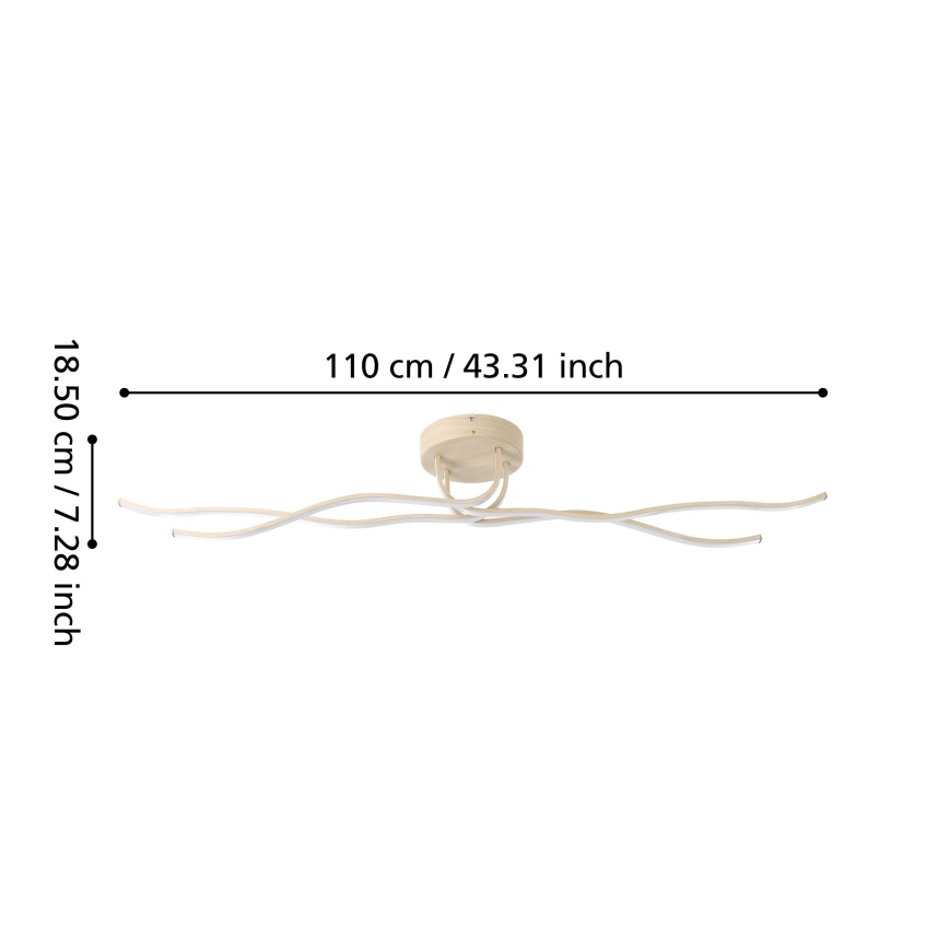Eglo - Lámpara de techo LED/37W/230V marrón