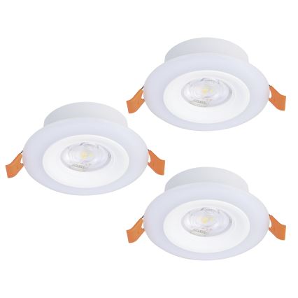 Eglo - Set de 3 luminarias empotradas LED RGBW regulables para baño LED/3,8W/230V 2700-6500K IP44 + mando a distancia