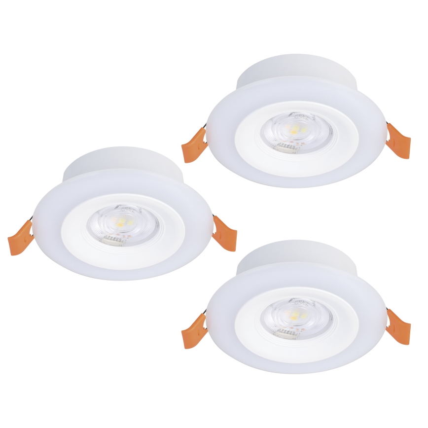 Eglo - Set de 3 luminarias empotradas LED RGBW regulables para baño LED/3,8W/230V 2700-6500K IP44 + mando a distancia