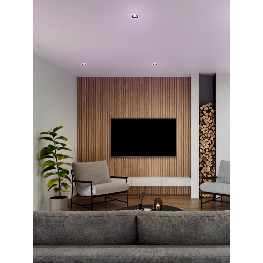 Eglo - Set de 3 downlights empotrables LED RGBW regulables para baño LED/3,8W/230V 2700-6500K IP44 + mando a distancia