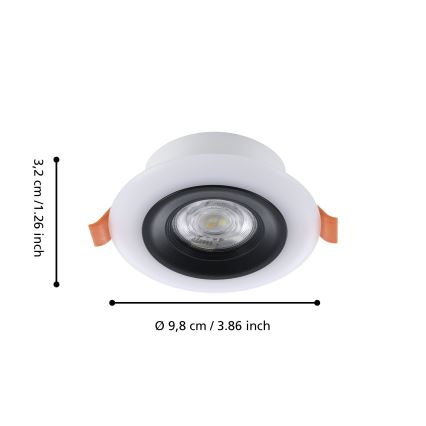 Eglo - Set de 3 downlights empotrables LED RGBW regulables para baño LED/3,8W/230V 2700-6500K IP44 + mando a distancia