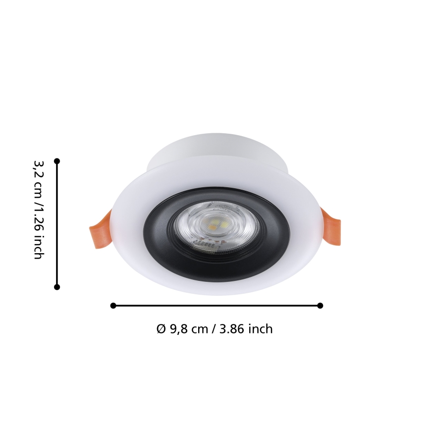 Eglo - Set de 3 downlights empotrables LED RGBW regulables para baño LED/3,8W/230V 2700-6500K IP44 + mando a distancia