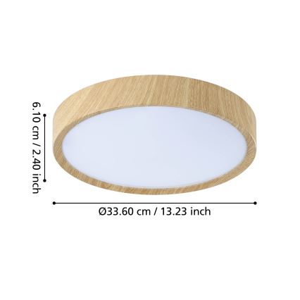 Eglo - Plafón LED de baño LED/14,6W/230V IP44 beige