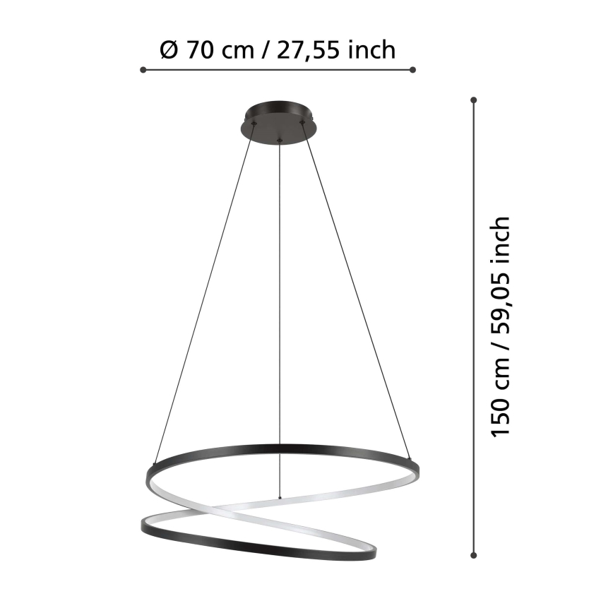 Eglo - Lámpara LED colgante LED/42W/230V 3000K negro