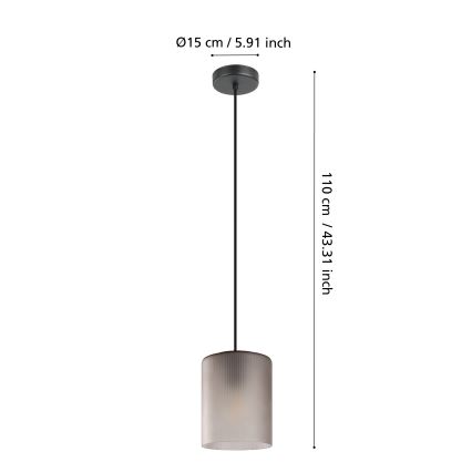 Eglo - Lámpara colgante 1xE27/40W/230V gris