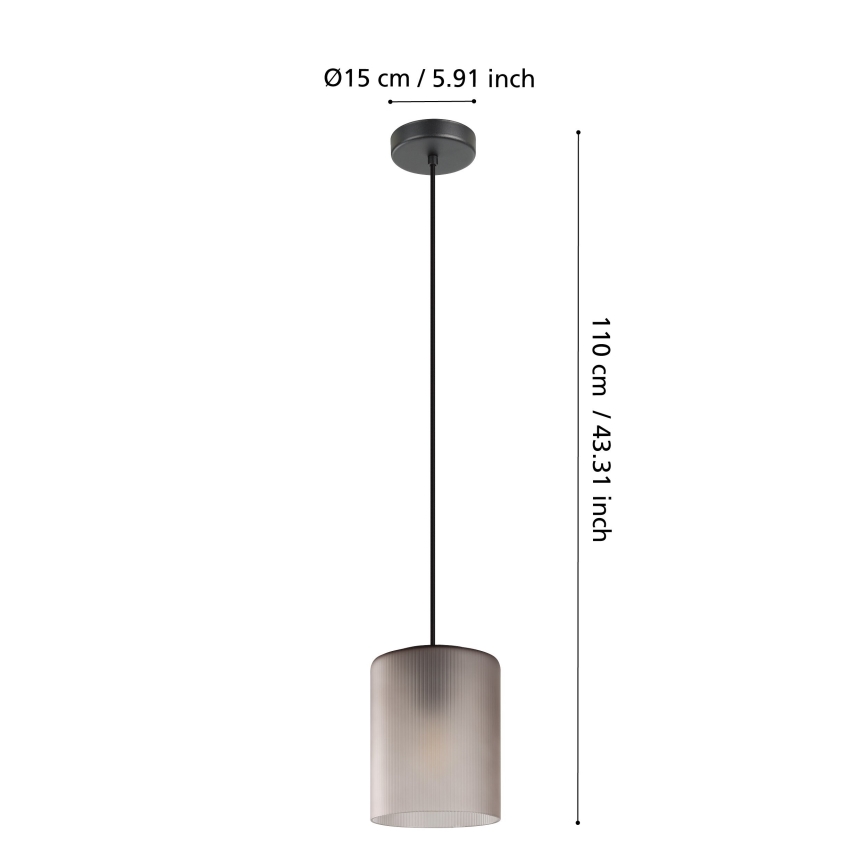 Eglo - Lámpara colgante 1xE27/40W/230V gris