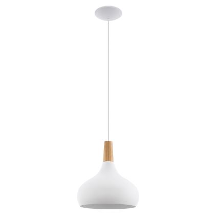 Eglo - Lámpara colgante 1xE27/60W/230V diá. 28 cm blanco