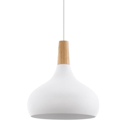Eglo - Lámpara colgante 1xE27/60W/230V diá. 28 cm blanco
