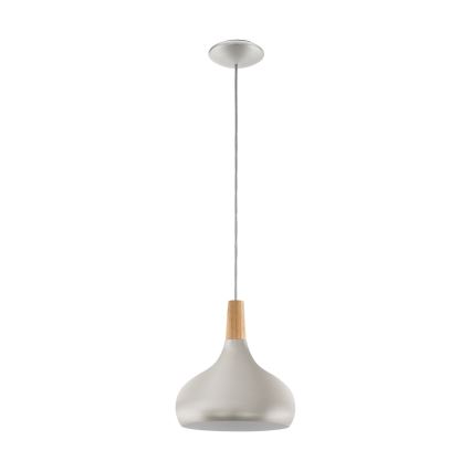 Eglo - Lámpara colgante 1xE27/60W/230V diá. 28 cm plata