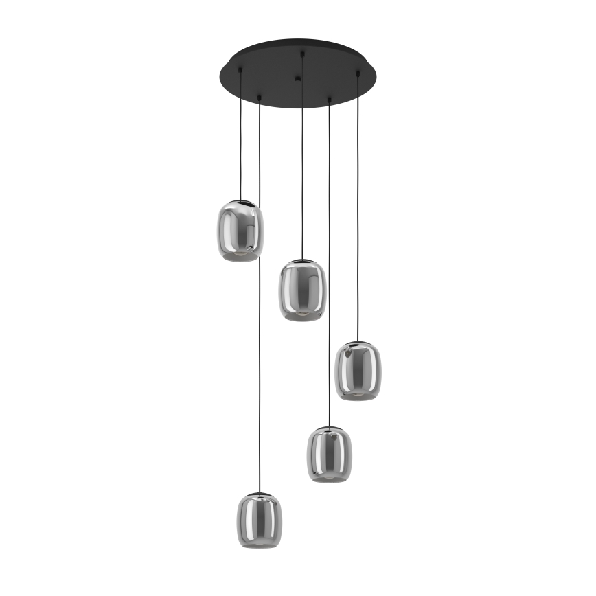 Eglo - Lámpara colgante 5xE27/28W/230V gris