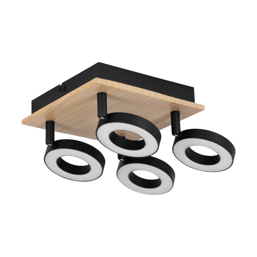 Eglo - Lámpara de focos LED 4xLED/4,2W/230V negro/marrón