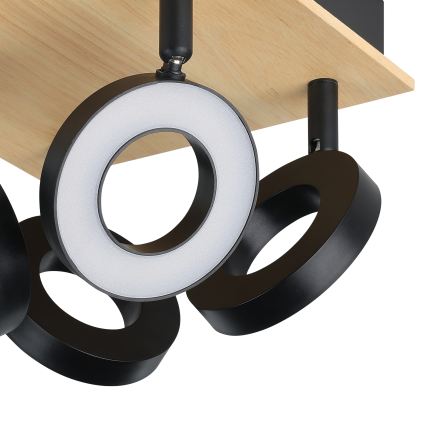 Eglo - Lámpara de focos LED 4xLED/4,2W/230V negro/marrón