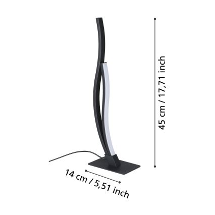 Eglo - Lámpara de mesa LED LED/12W/230V 4000K negro
