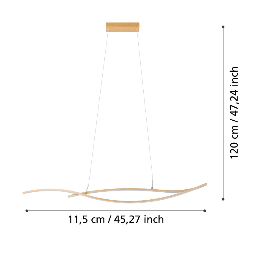 Eglo - Lámpara LED colgante LED/20W/230V 4000K beige