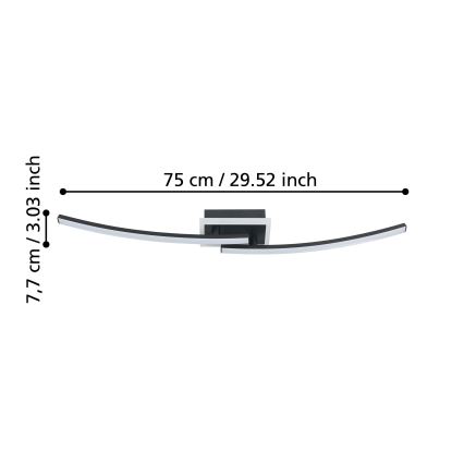 Eglo - Plafón LED LED/12W/230V 4000K negro
