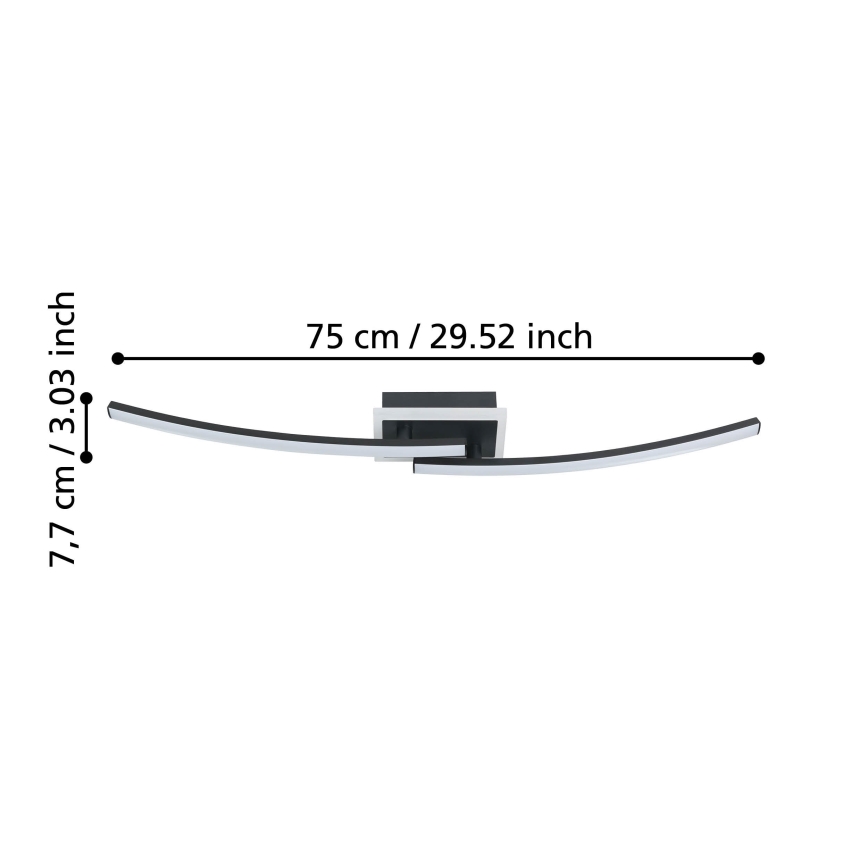 Eglo - Plafón LED LED/12W/230V 4000K negro