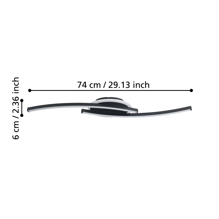 Eglo - Plafón LED LED/12W/230V 4000K negro