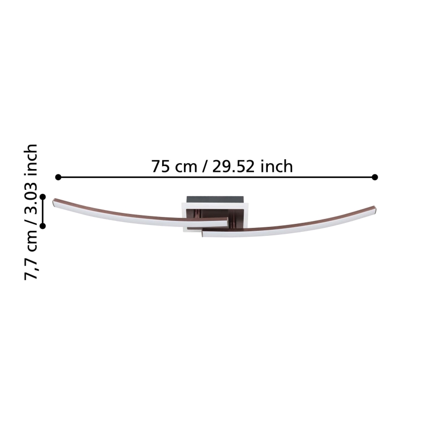 Eglo - Plafón LED LED/12W/230V 4000K cobre