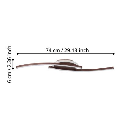 Eglo - Plafón LED LED/12W/230V 4000K cobre