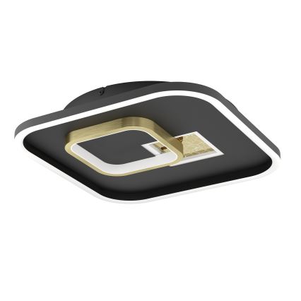 Eglo - Luminaria de techo LED/16,2W/230V + LED/9,2W 38x38 cm negro/dorado