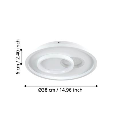 Eglo - Plafón LED 1xLED/14W/230V + 1xLED/8,5W diá. 38 cm blanco